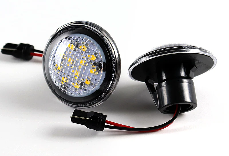 2003-2012 Range Rover L322 White LED Turn Signal Front Side Marker Lights -Clear Lens - Image 2