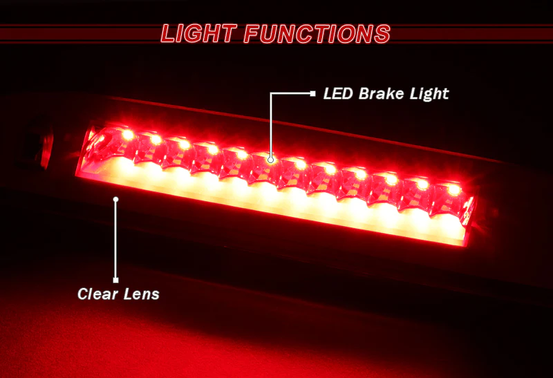 2003-2016 Ford Expedition LED 3RD Brake Light Rear Stop Lamp - Chrome Housing Clear Lens - Image 4
