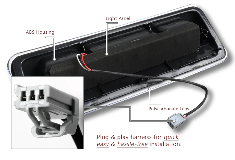 2004-2008 Ford F-150 F150 / Lobo LED Third Brake Light with Cargo Light - Chrome Housing Clear Lens - Image 3