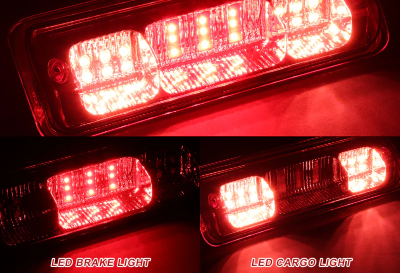 2004-2008 Ford F-150 F150 / Lobo LED Third Brake Light with Cargo Light - Chrome Housing Red Lens - Image 4