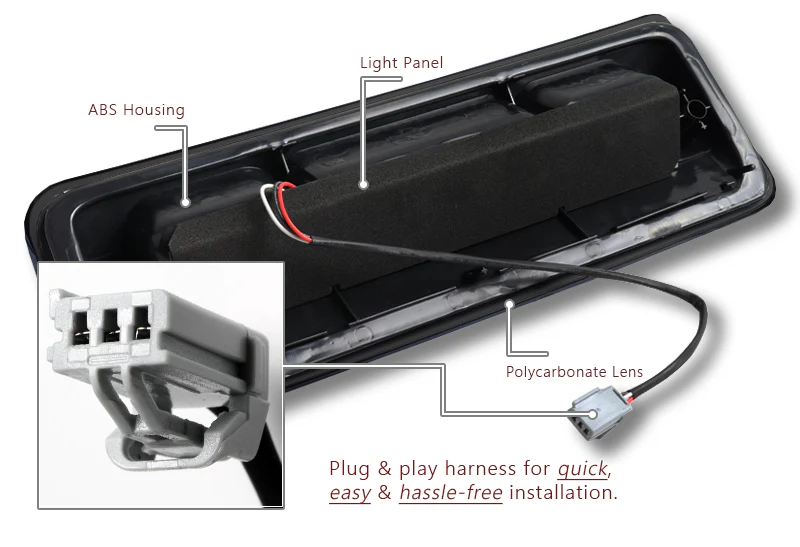 2004-2008 Ford F-150 F150 / Lobo LED Third Brake Light with Cargo Light - Black Housing Smoked Lens - Image 3