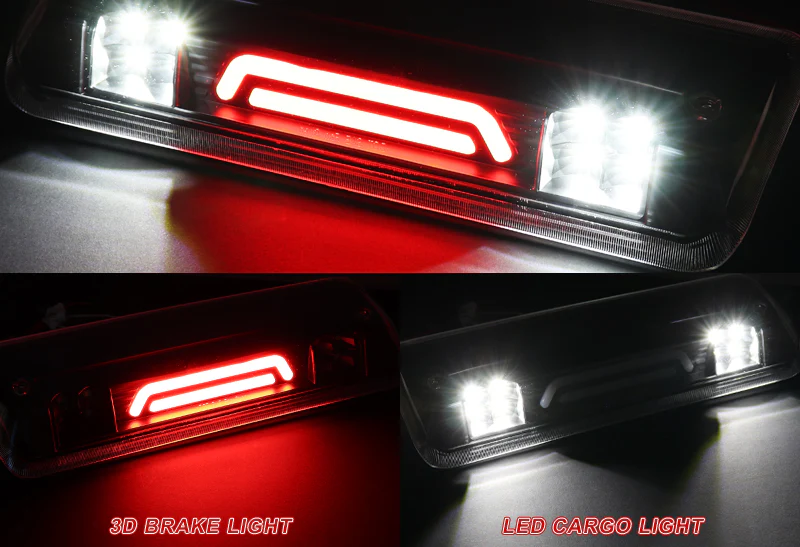 2004-2008 Ford F150 F-150 LED Third Brake Light with Cargo Light - Black Housing Smoked Lens - Image 4