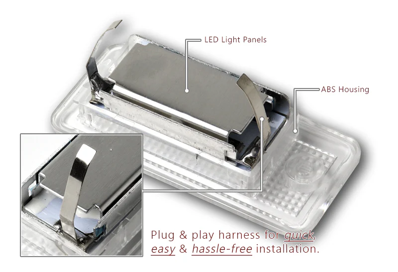 2004-2009 Audi A3 S3 S4 B6 B7 White 6000K Xenon 18-SMD LED License Plate Lights (2pcs) - Image 2