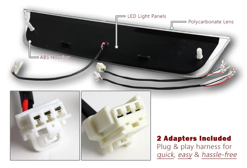 2004-2015 Nissan Titan / Frontier LED 3RD Brake Light Rear Stop Lamp - Black Housing Clear Lens - Image 3