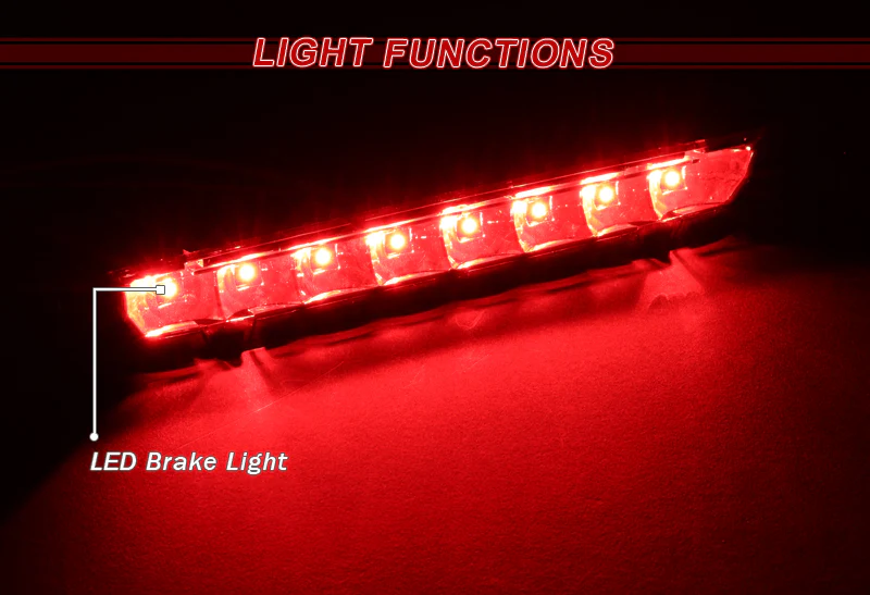 2005-2009 Ford Mustang LED 3RD Brake Light Rear Stop Lamp - Black Housing Smoked Lens - Image 4