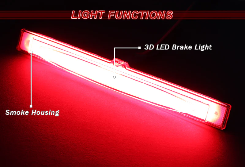 2005-2013 Chevrolet Corvette LED 3RD Brake Light Rear Stop Lamp - Chrome Housing Smoked Lens - Image 4