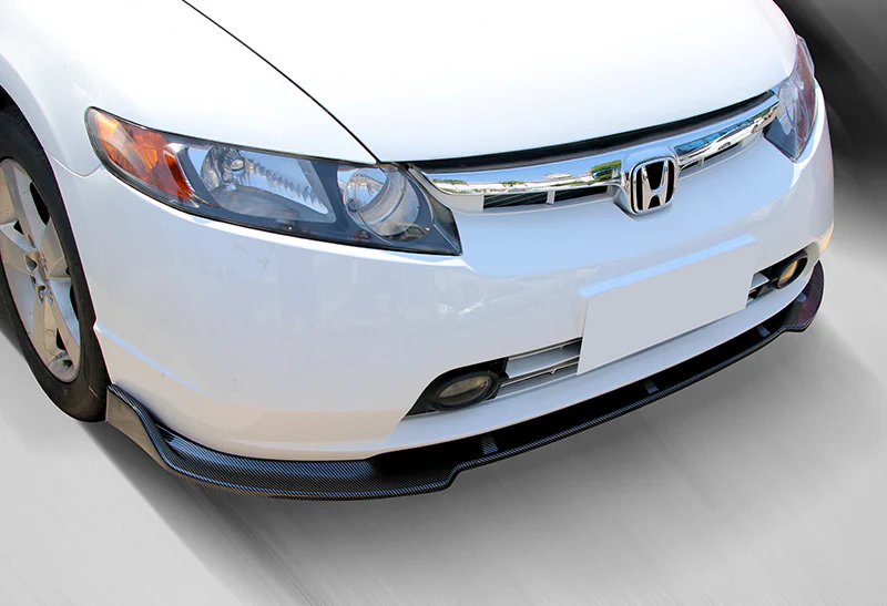 2006-2008 Honda Civic 4DR JDM CS-Style Carbon Look 3-Piece Front Bumper Body Spoiler Splitter Lip Kit - Image 5