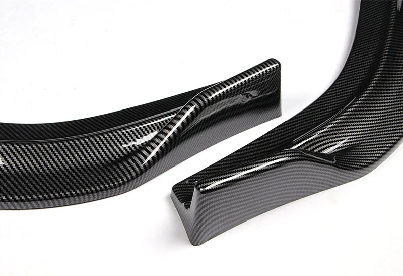 2006-2008 Honda Civic 4DR JDM CS-Style Carbon Look 3-Piece Front Bumper Body Spoiler Splitter Lip Kit with LED Grill Emblem - Image 2
