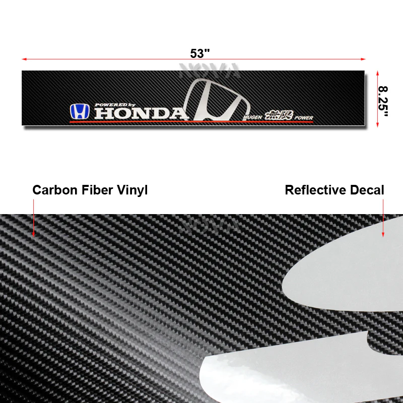 2006-2008 Honda Civic 4DR JDM CS-Style Real Carbon Fiber 3-Piece Front Bumper Body Spoiler Splitter Lip Kit with Windshield Banner - Image 5