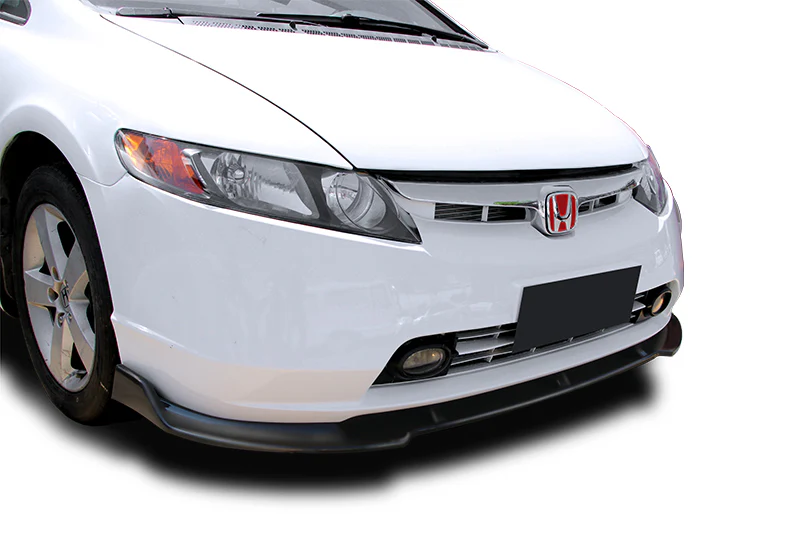 2006-2008 Honda Civic 4DR JDM CS-Style Unpainted Matte Black 3-Piece Front Bumper Body Spoiler Splitter Lip Kit - Image 5