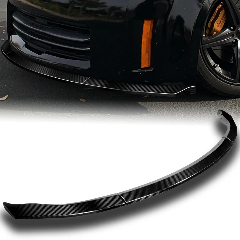 2006-2009 Nissan 350Z GT-Style Real Carbon Fiber 3-Piece Front Bumper Body Spoiler Splitter Lip Kit - Image 5