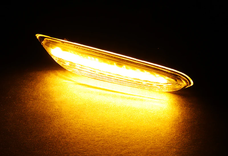 2006-2011 BMW 3-Series E90 E91 Amber LED Turn Signal Front Side Marker Lights -Clear Lens - Image 4