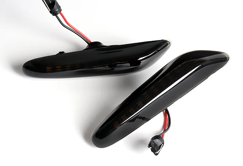 2006-2011 BMW 3-Series E90 E91 Amber LED Turn Signal Front Side Marker Lights -Smoked Lens - Image 2