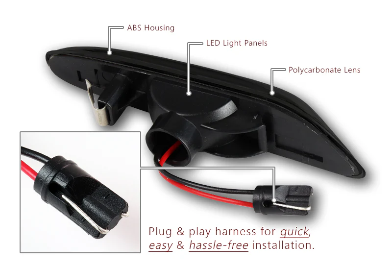 2006-2011 BMW 3-Series E90 E91 Amber LED Turn Signal Front Side Marker Lights -Smoked Lens - Image 3