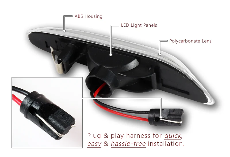 2006-2011 BMW 3-Series E90 E91 White LED Turn Signal Front Side Marker Lights -Clear Lens - Image 3
