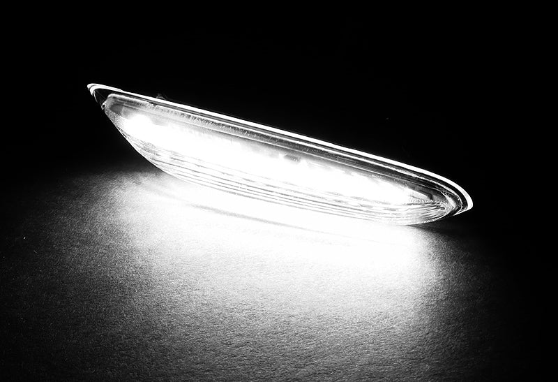 2006-2011 BMW 3-Series E90 E91 White LED Turn Signal Front Side Marker Lights -Clear Lens - Image 4