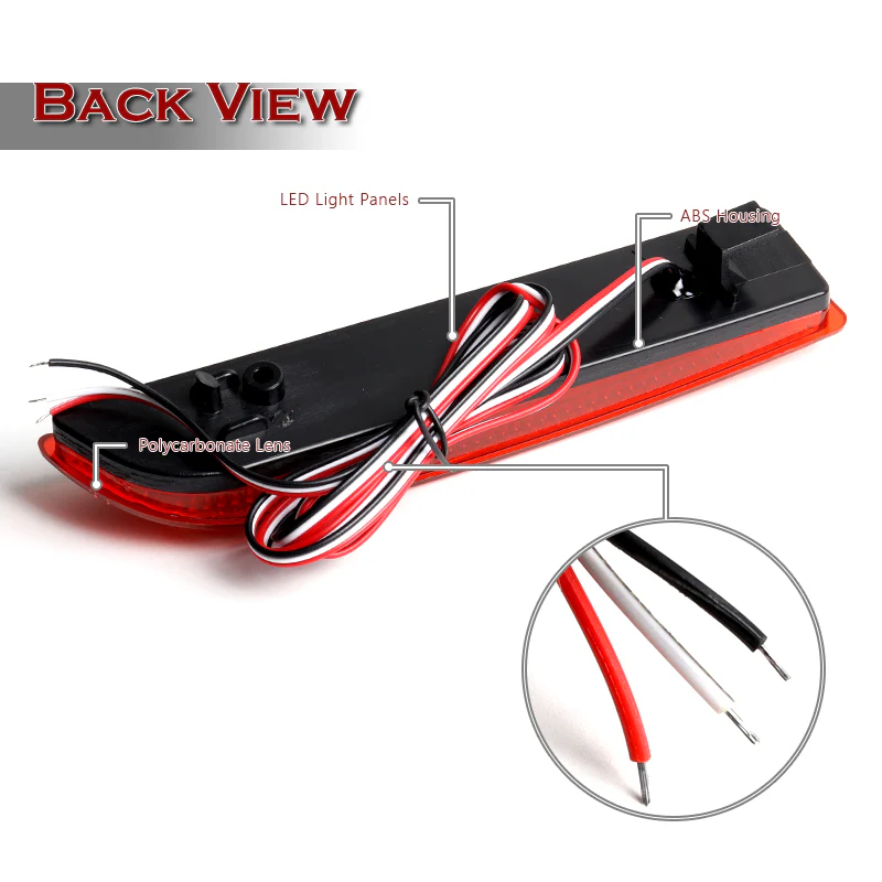 For 2006 – 2012 Toyota RAV4 39-SMD LED Rear Bumper Brake Light Kit -Red Lens - Image 3