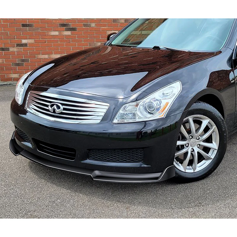 2007-2009 Infiniti G35 G37 4DR GT-Style Painted Black 3-Piece Front Bumper Body Spoiler Splitter Lip Kit - Image 4