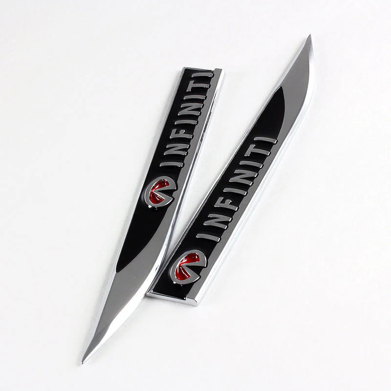 2007-2009 Infiniti G35 G37 4DR GT-Style Painted Black 3-Piece Front Bumper Body Spoiler Splitter Lip Kit with Metal Emblems Set - Image 6