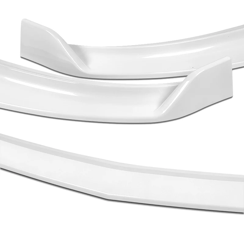 2007-2009 Infiniti G35 G37 4DR GT-Style Painted White 3-Piece Front Bumper Body Spoiler Splitter Lip Kit with Metal Emblems Set - Image 8