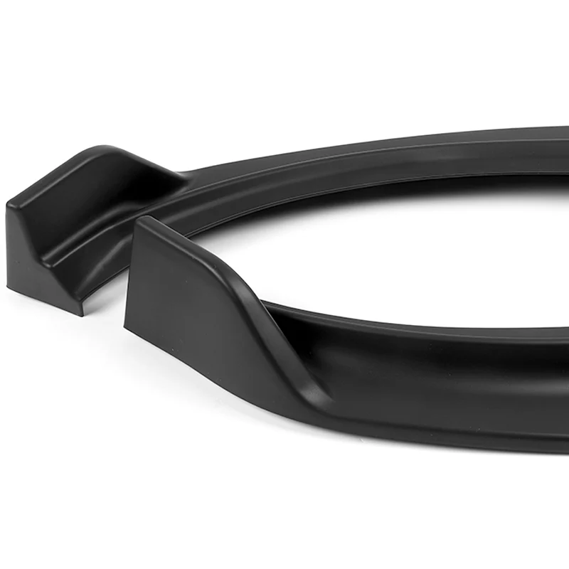 2007-2009 Infiniti G35 G37 4DR GT-Style Unpainted Black 3-Piece Front Bumper Body Spoiler Splitter Lip Kit with Metal Emblems Set - Image 2