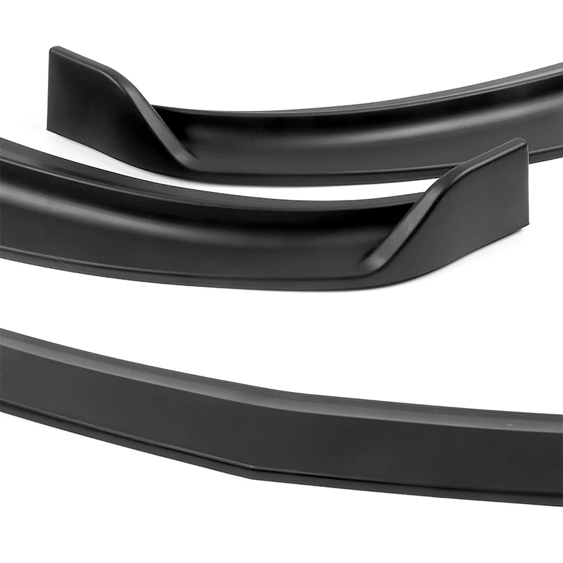 2007-2009 Infiniti G35 G37 4DR GT-Style Unpainted Black 3-Piece Front Bumper Body Spoiler Splitter Lip Kit with Metal Emblems Set - Image 8