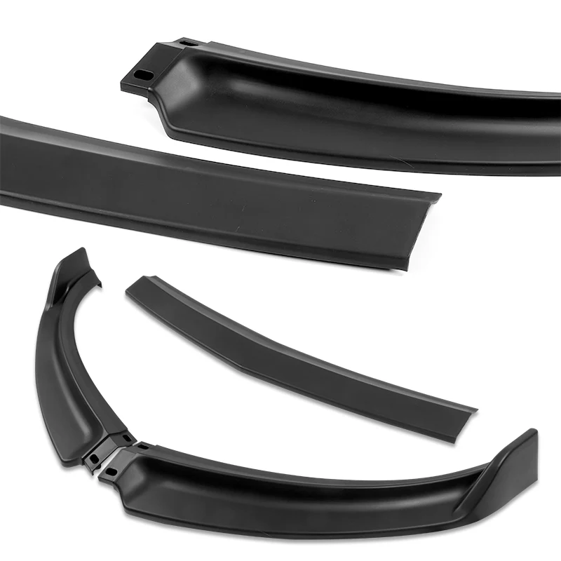 2007-2009 Infiniti G35 G37 4DR GT-Style Unpainted Black 3-Piece Front Bumper Body Spoiler Splitter Lip Kit with Metal Emblems Set - Image 9