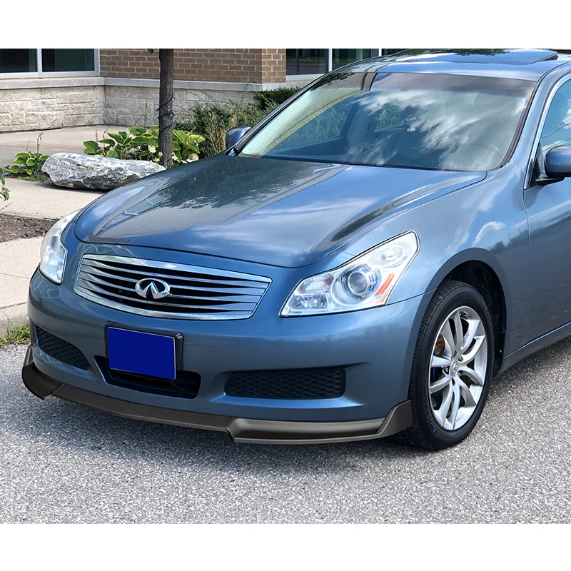 2007-2009 Infiniti G35 G37 4DR GT-Style Unpainted Matte Black 3-Piece Front Bumper Body Spoiler Splitter Lip Kit - Image 4
