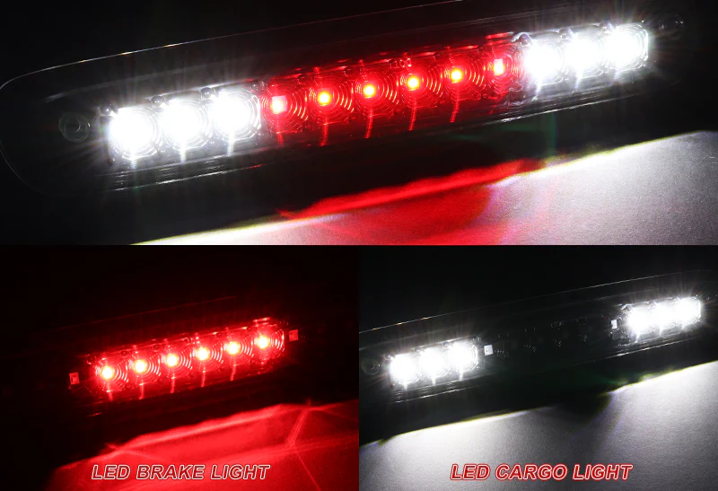2007-2013 Silverado / Sierra LED Third Brake Light with Cargo Light - Black Housing Clear Lens - Image 4