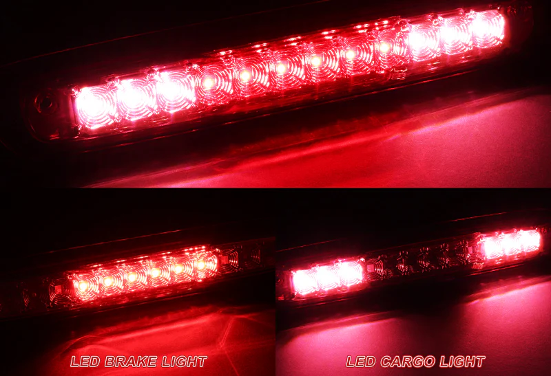 2007-2013 Silverado / Sierra LED Third Brake Light with Cargo Light - Chrome Housing Red Lens - Image 4