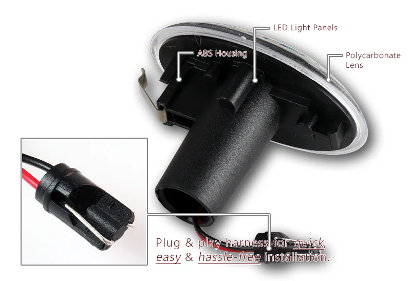 2007-2015 Mini Cooper R55 R56 R57 R58 R59 Amber LED Turn Signal Front Side Marker Lights -Clear Lens - Image 3