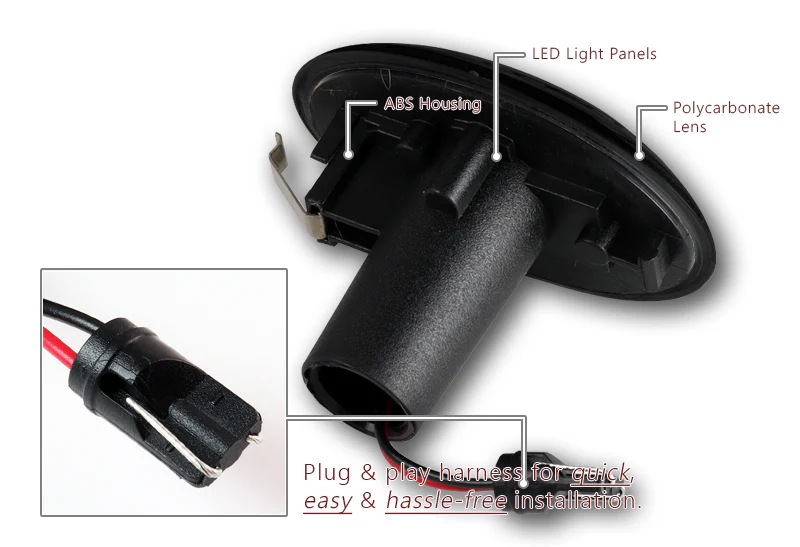 2007-2015 Mini Cooper R55 R56 R57 R58 R59 Amber LED Turn Signal Front Side Marker Lights -Smoked Lens - Image 3