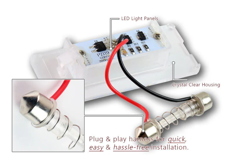 2007-2015 Mini Cooper R56 R57 R58 R59 White 6000K LED License Plate Lights (2pcs) - Image 2
