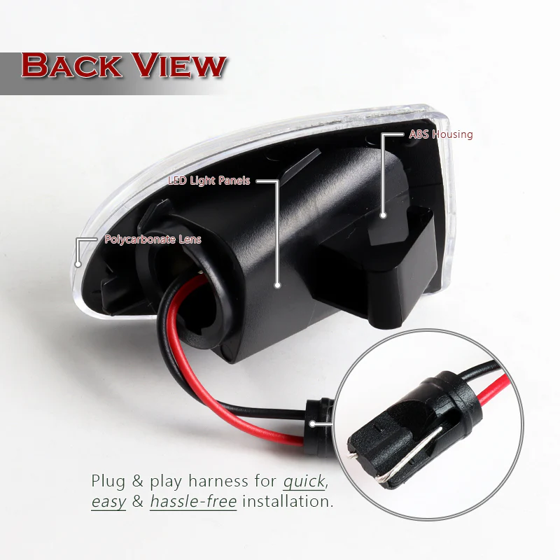 2007-2015 Smart Fortwo W451 Amber LED Turn Signal Front Side Marker Lights -Clear Lens - Image 3