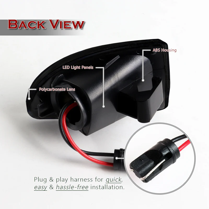 2007-2015 Smart Fortwo W451 Amber LED Turn Signal Front Side Marker Lights -Smoked Lens - Image 3