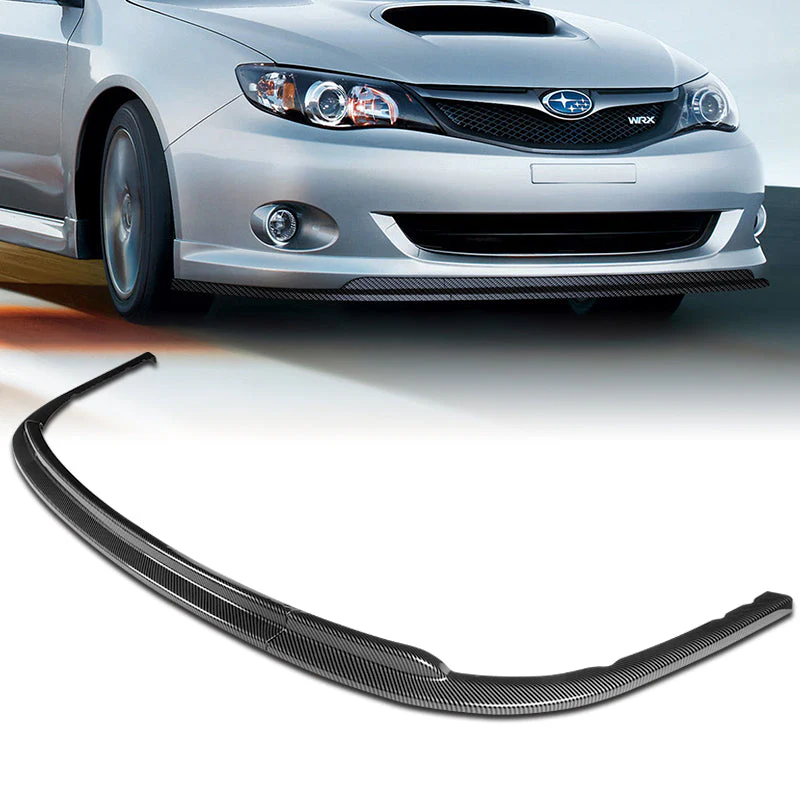 2008-2010 Subaru Impreza WRX Premium CS-Style Carbon Look 3-Piece Front Bumper Body Spoiler Splitter Lip Kit with Keychain - Image 9