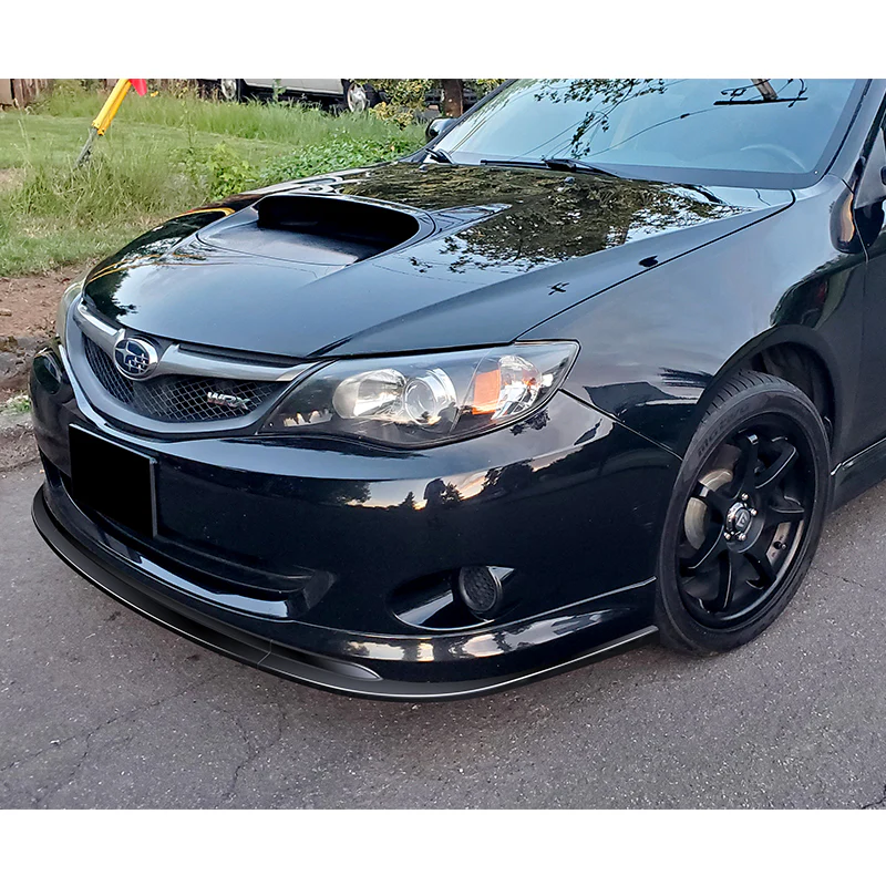 2008-2010 Subaru Impreza WRX Premium CS-Style Painted Black 3-Piece Front Bumper Body Spoiler Splitter Lip Kit with Keychain - Image 10