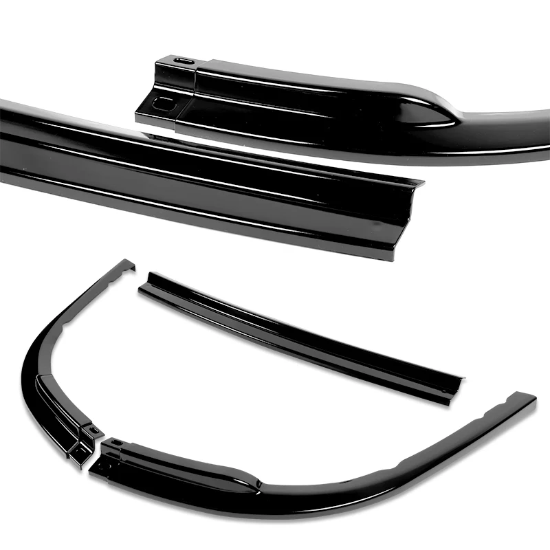 2008-2010 Subaru Impreza WRX Premium CS-Style Painted Black 3-Piece Front Bumper Body Spoiler Splitter Lip Kit with Keychain - Image 9