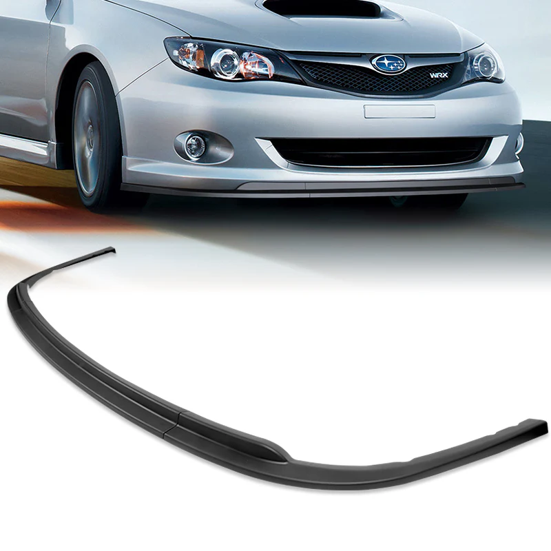 2008-2010 Subaru Impreza WRX Premium CS-Style Unpainted Black 3-Piece Front Bumper Body Spoiler Splitter Lip Kit with Keychain - Image 10