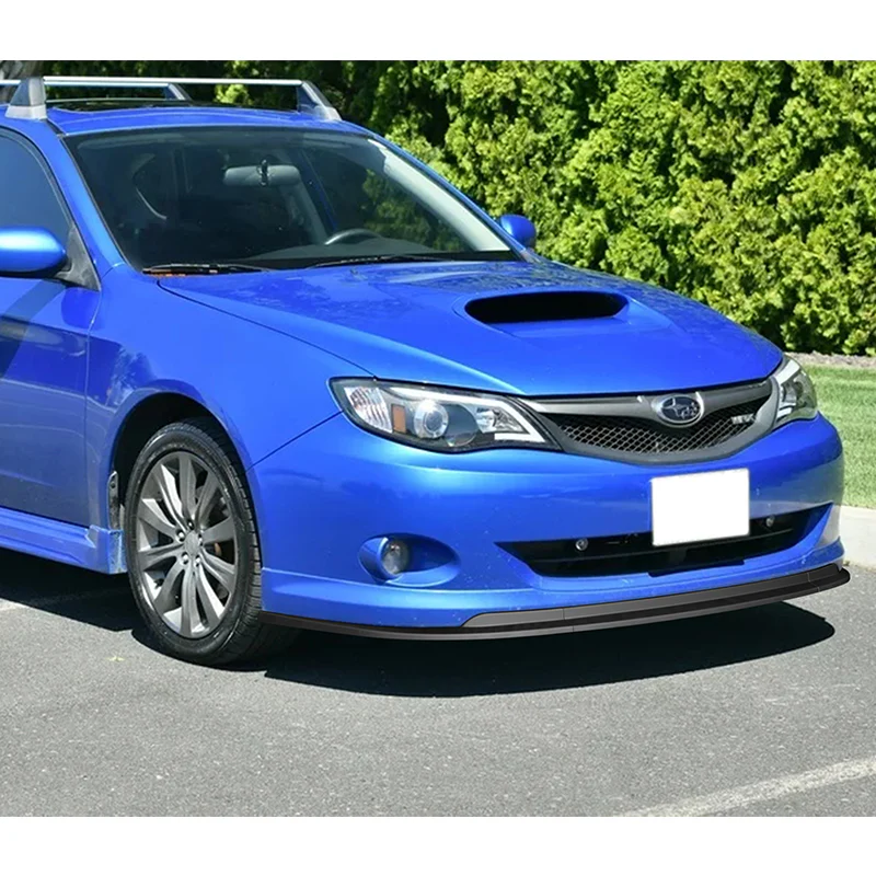 2008-2010 Subaru Impreza WRX Premium CS-Style Unpainted Black 3-Piece Front Bumper Body Spoiler Splitter Lip Kit with Keychain - Image 7