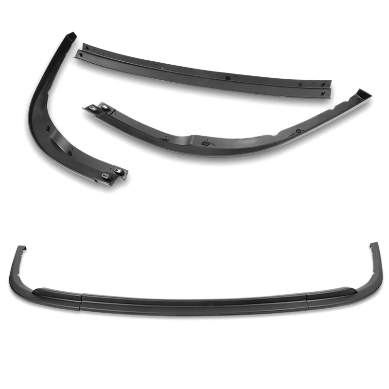 2008-2010 Subaru Impreza WRX Premium CS-Style UNPAINTED Matte Black 3-Piece Front Bumper Body Spoiler Splitter Lip Kit - Image 4