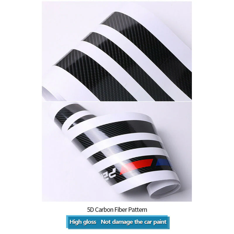 2008-2013 BMW E90 E92 E93 M3 Carbon Look 3-Piece Front Bumper Body Spoiler Splitter Lip Kit with Vinyl Hood Sticker - Image 5