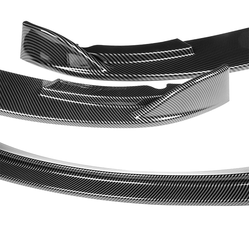 2008-2013 BMW E90 E92 E93 M3 Carbon Look 3-Piece Front Bumper Body Spoiler Splitter Lip Kit with Vinyl Hood Sticker - Image 7