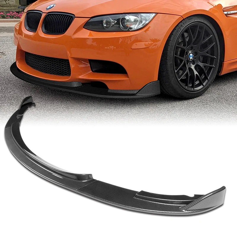 2008-2013 BMW E90 E92 E93 M3 Carbon Look 3-Piece Front Bumper Body Spoiler Splitter Lip Kit - Image 6