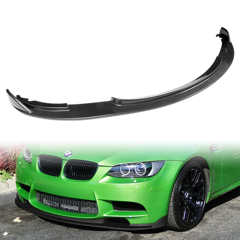 2008-2013 BMW E90 E92 E93 M3 Carbon Look 3-Piece Front Bumper Body Spoiler Splitter Lip Kit - Image 8