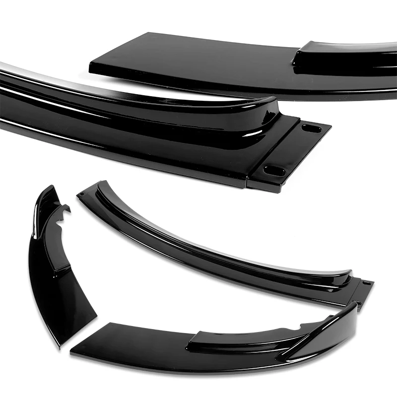 2008-2013 BMW E90 E92 E93 M3 Painted Black 3-Piece Front Bumper Body Spoiler Splitter Lip Kit - Image 5