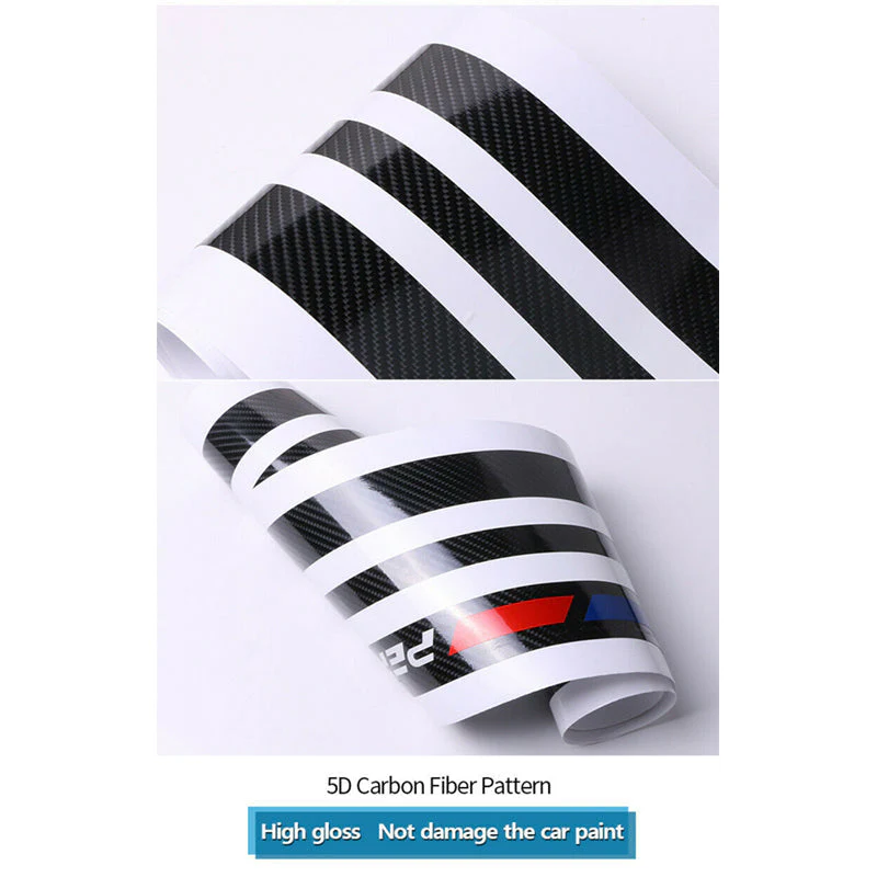 2008-2013 BMW E90 E92 E93 M3 Painted Black 3-Piece Front Bumper Body Spoiler Splitter Lip Kit with Vinyl Hood Sticker - Image 5