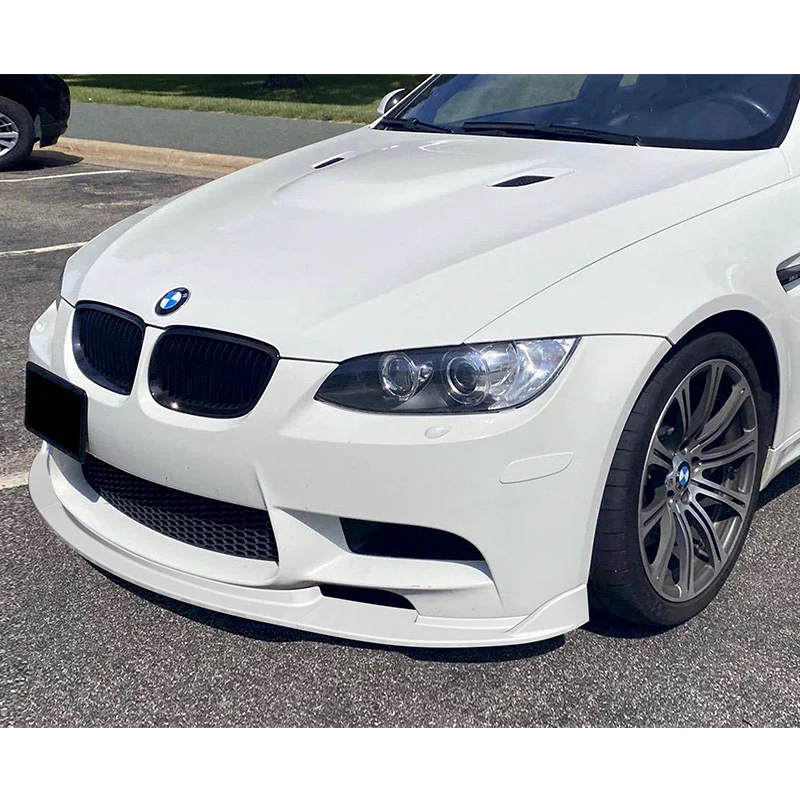 2008-2013 BMW E90 E92 E93 M3 Painted White 3-Piece Front Bumper Body Spoiler Splitter Lip Kit - Image 6