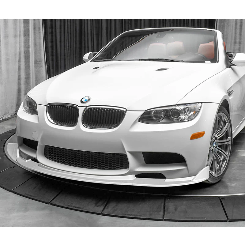 2008-2013 BMW E90 E92 E93 M3 Painted White 3-Piece Front Bumper Body Spoiler Splitter Lip Kit with Vinyl Hood Sticker - Image 7