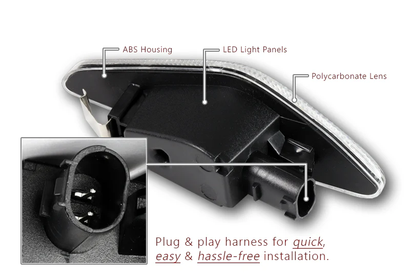 2008-2014 BMW X6 E71 E72 Amber LED Turn Signal Front Side Marker Lights -Clear Lens - Image 3